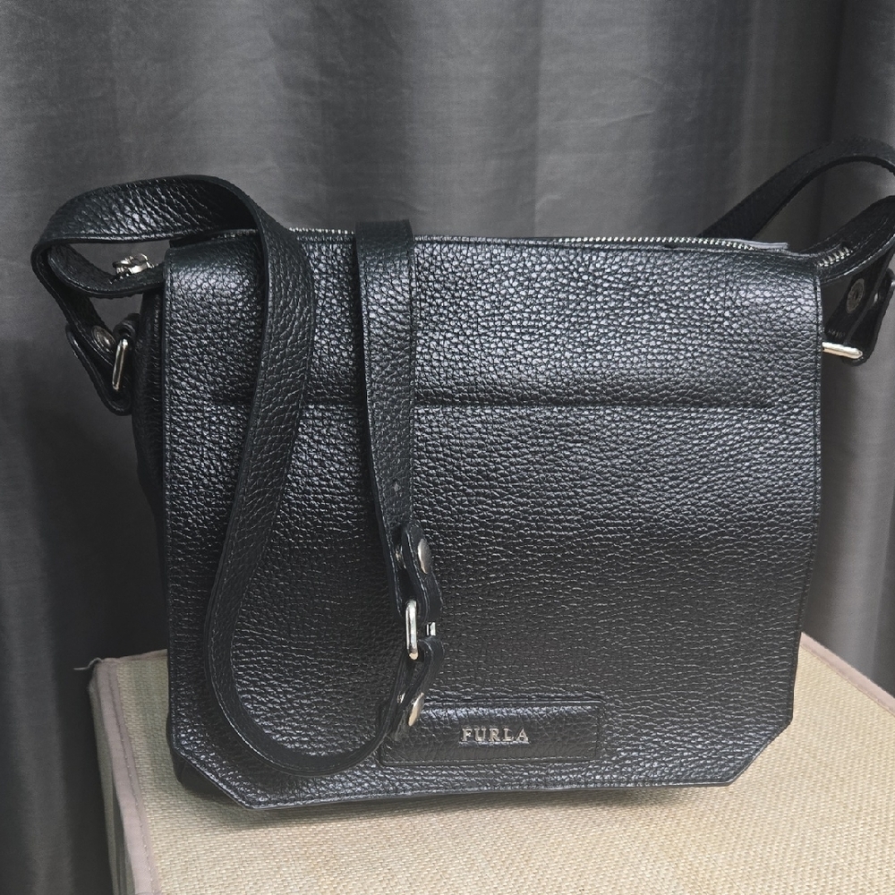 Furla Black Messenger Bag  EUC
